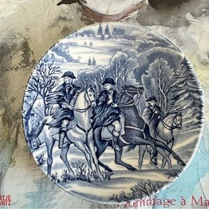 Liberty Blue Historic Colonial Scene Porcelain very small dish. Made in England
